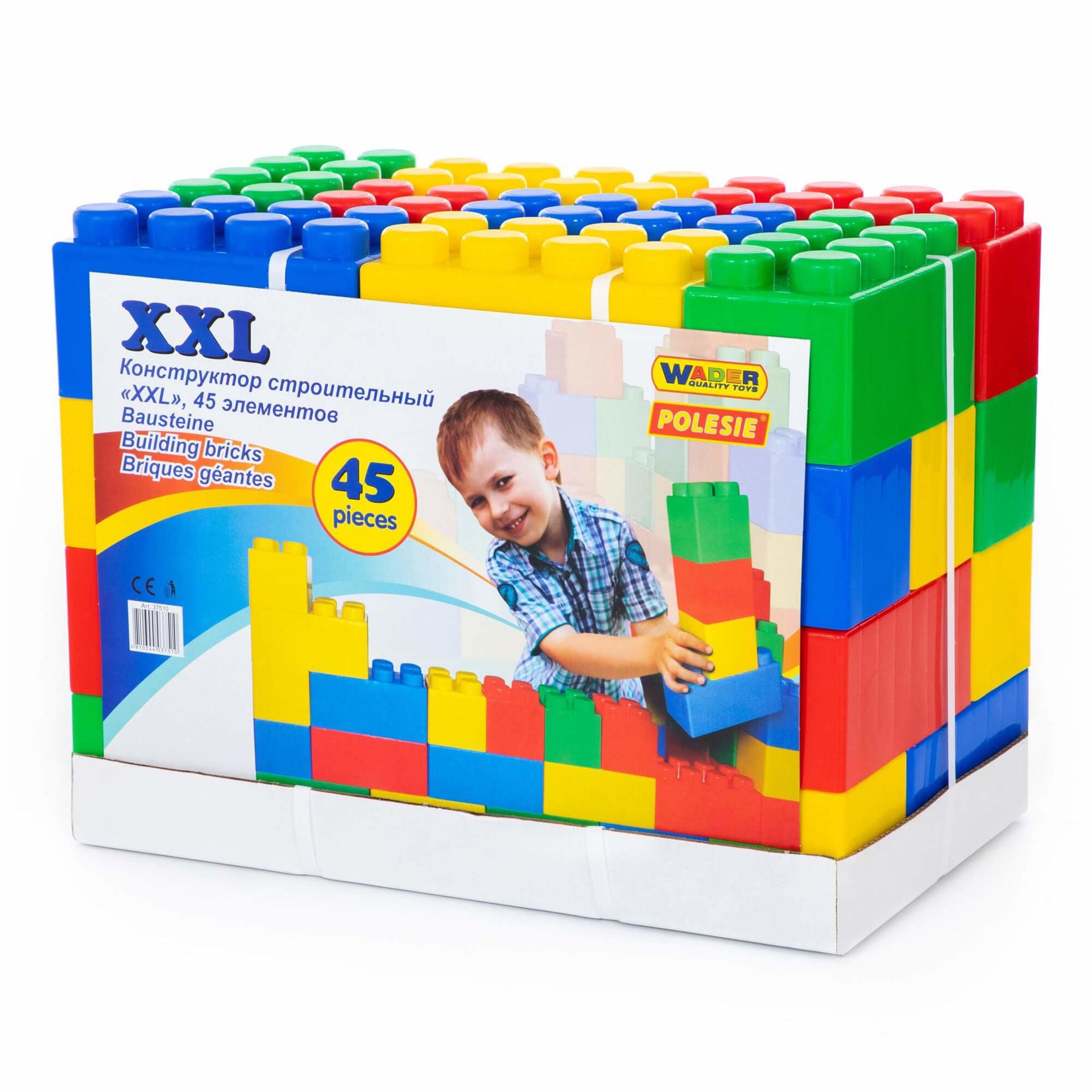 Mattoncini XXL Polesie Con Connettori – Plastica Resistente – Gioco Creativo Per Bambini 1+ Anno – Made In Bielorussia