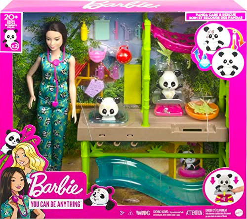Barbie Doll And Panda Care Rescue Playset