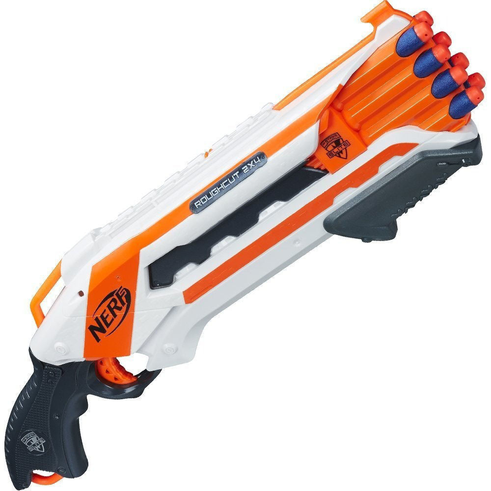 Nerf N-Strike Elite Rough Cut 2 x 4 Blaster, Jouet à Pistolet, Blaster, 2 Fléchettes à la Fois, 22,9 M, Marron, Garçon, 3+ Ans Nerf N-Strike Elite Rough Cut 2 x 4 Blaster, Jouet à Pistolet, Blaster, 2 Fléchettes à la Fois, 22,9 M, Marron, Garçon, 3+ Ans