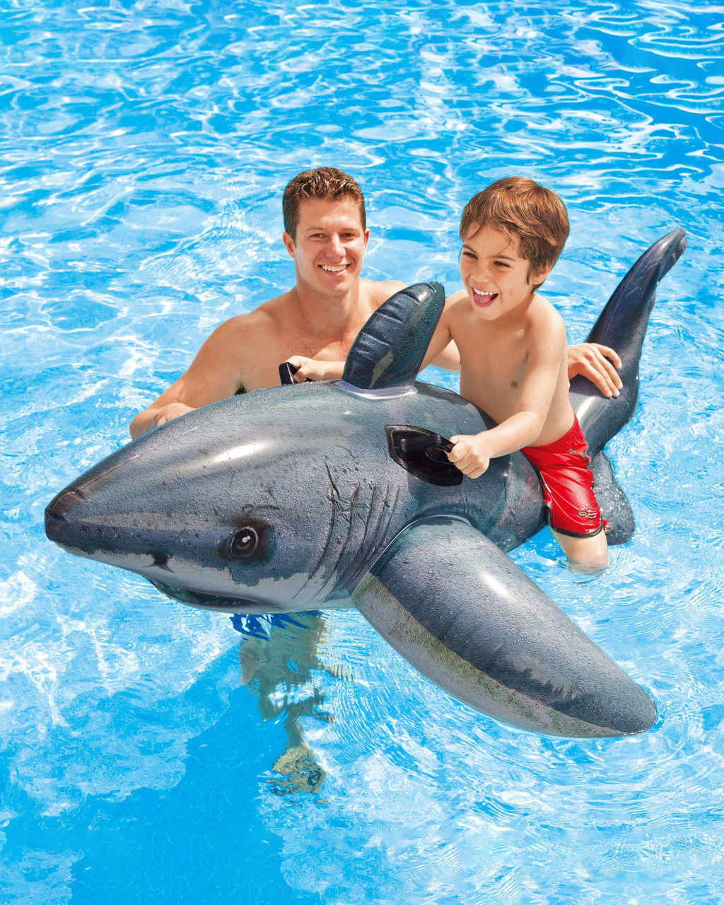 Intex Great White Shark Ride On Inflatable Pool Float (173 X 107cm)