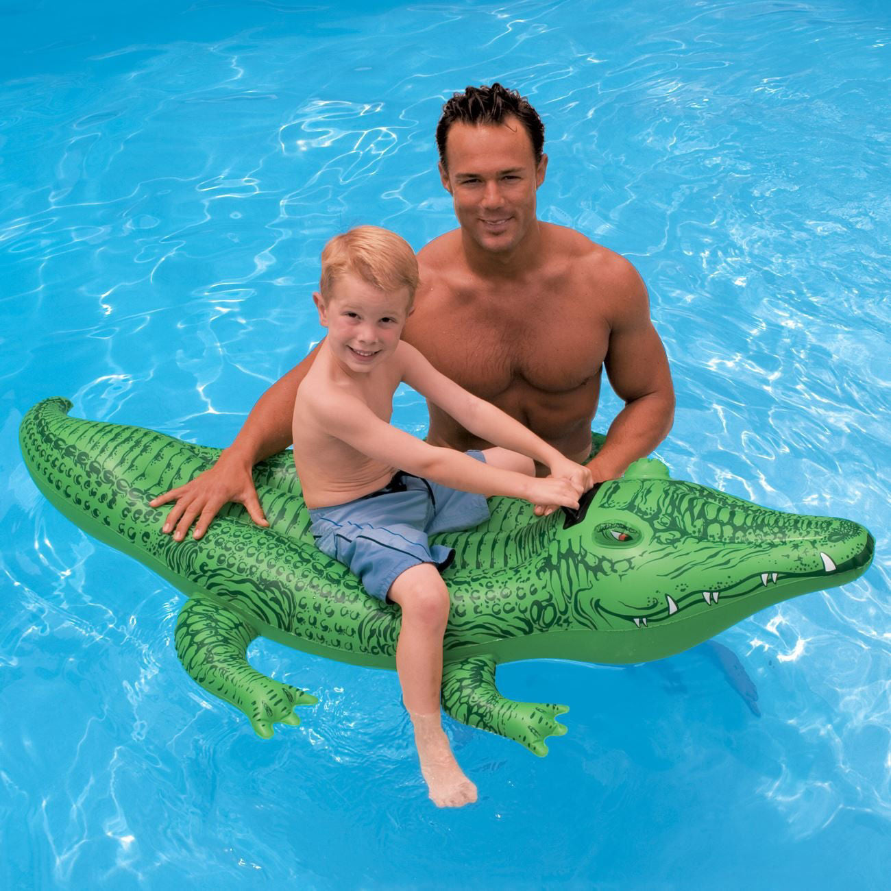 Intex Giant Gator Ride-On Inflatable Pool Float (168 x 86cm)