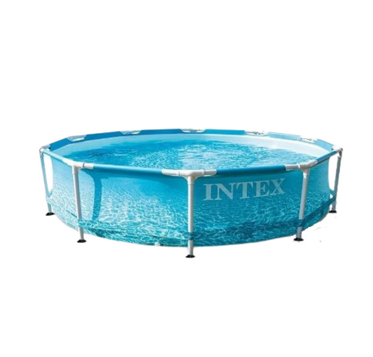 Intex Agp Beachside Circular Metal Frame Pool (305 x 76cm With Filter)