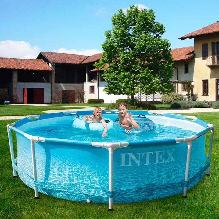 Intex Agp Beachside Circular Metal Frame Pool (305 x 76cm With Filter)