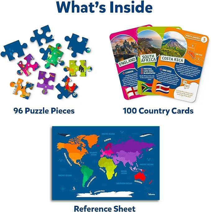 Skillmatics World Map Puzzle (96 Pieces)