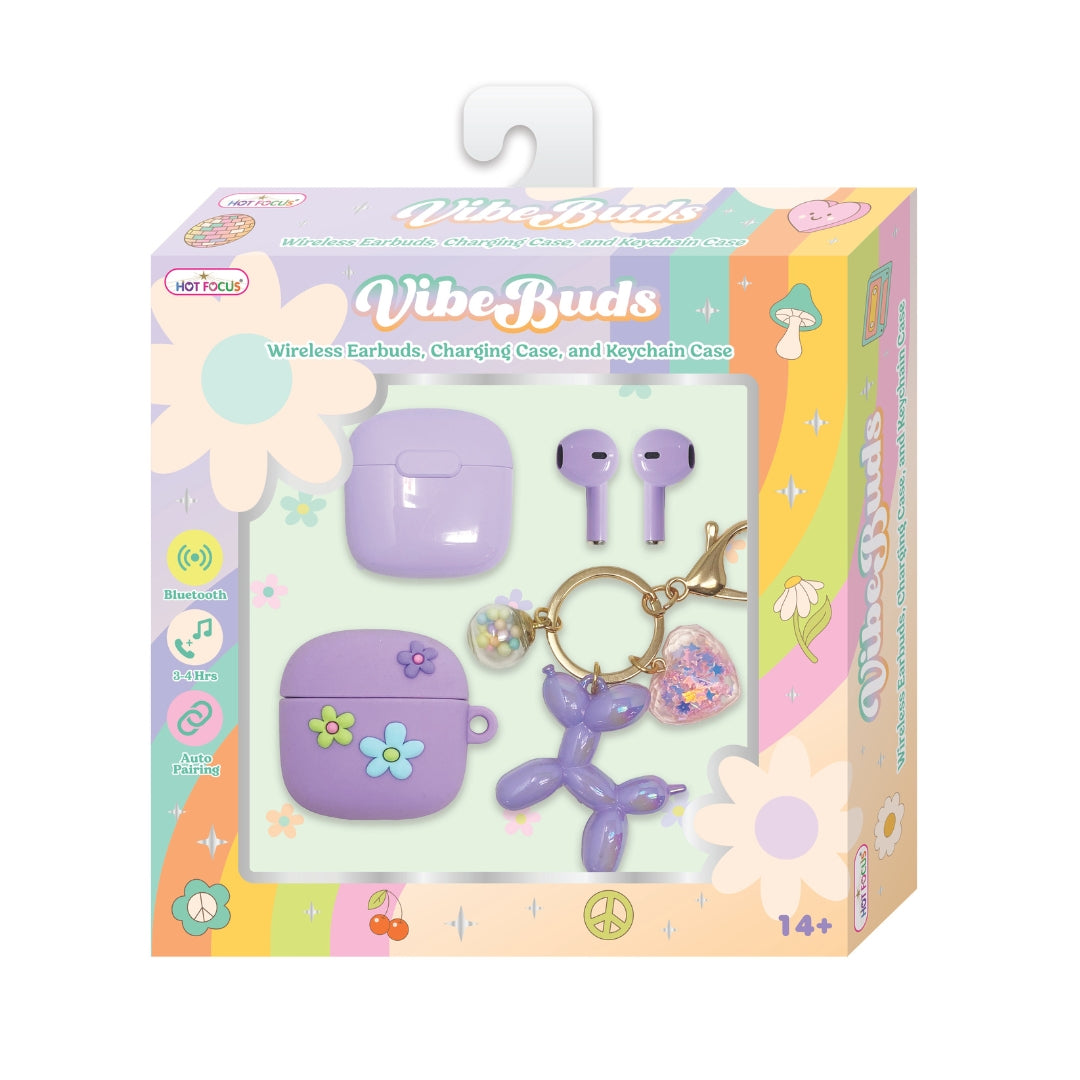 Vibe Buds Good Day Earbuds Charging Case & Keychain Case