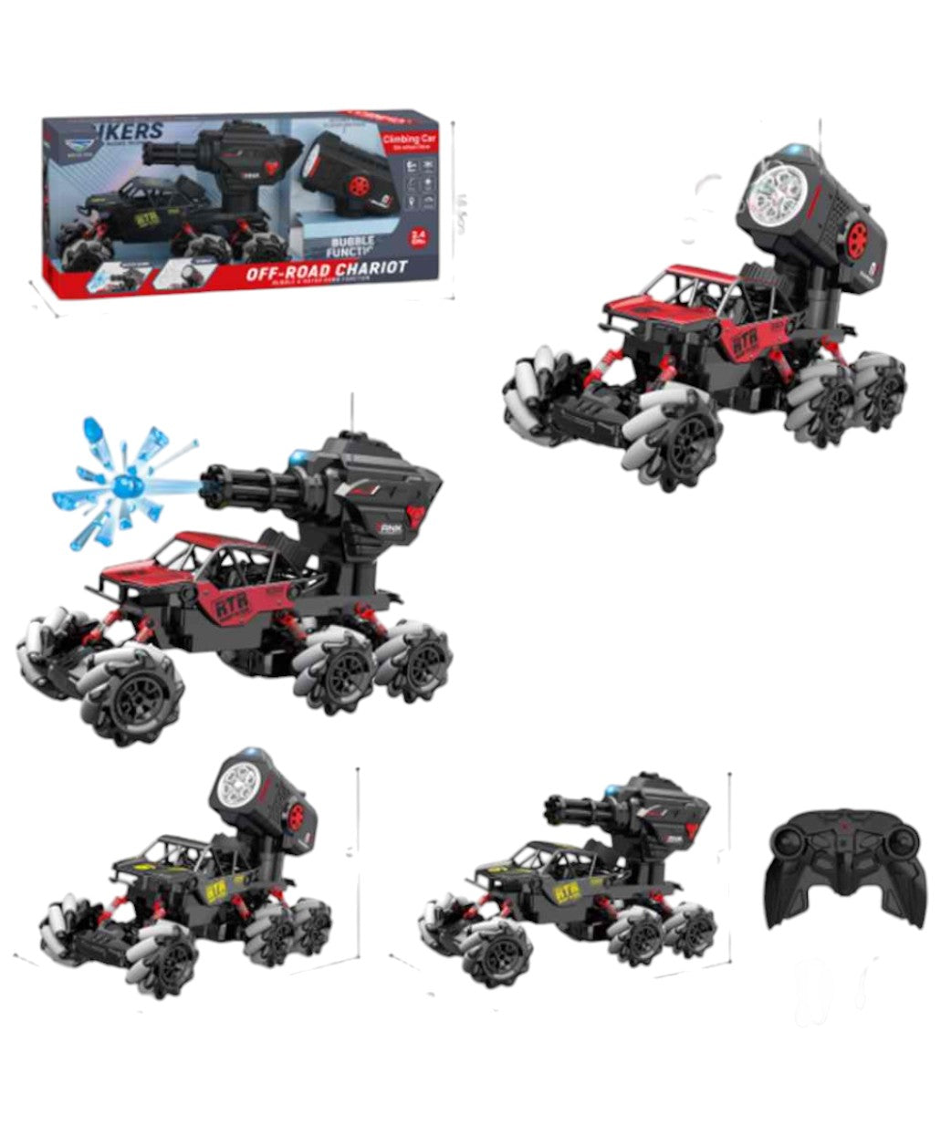 Off-Road Chariot 2-in-1 RC Car Bubble & Water Bomb Functions