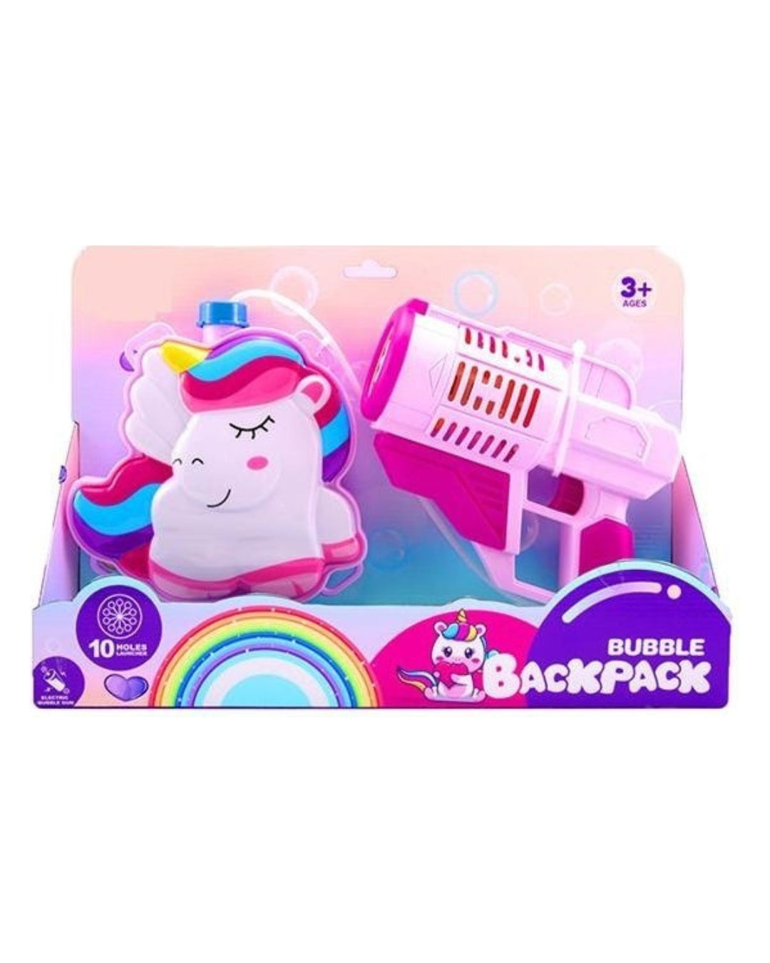 Electric Unicorn Back Pack Bubble Gun