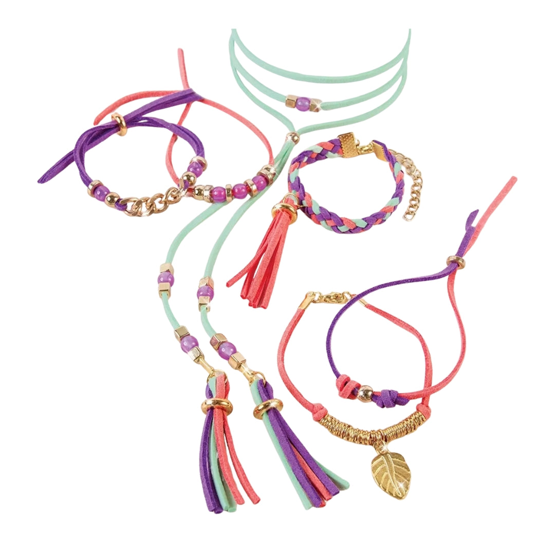 Make It Real Gold-Link Suede Bracelet Kit