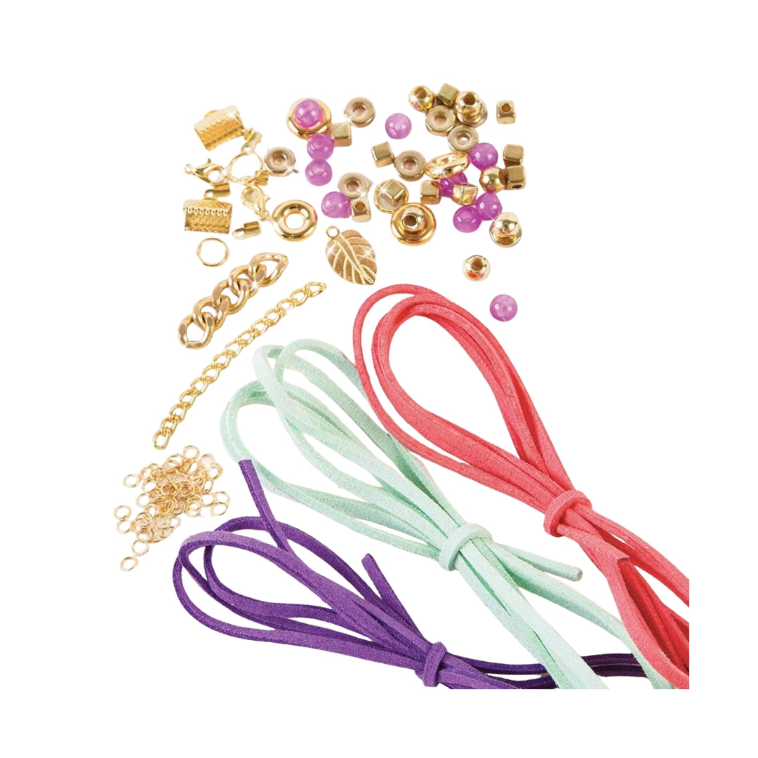 Make It Real Gold-Link Suede Bracelet Kit