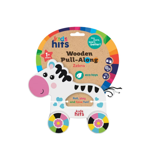 Pull Along Zebra Wooden Push Toy