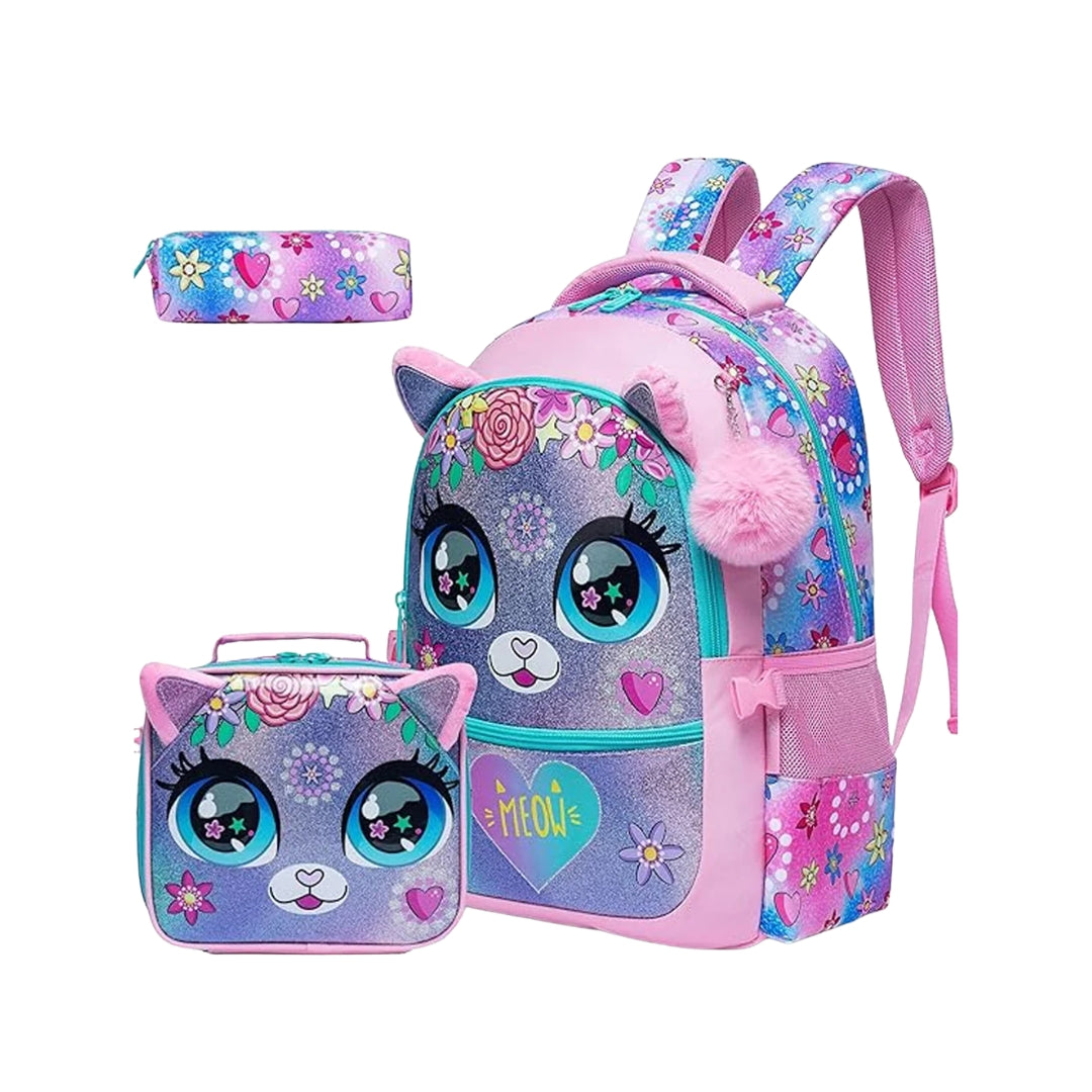 Backpack Cat Blue Set of 3 PCS