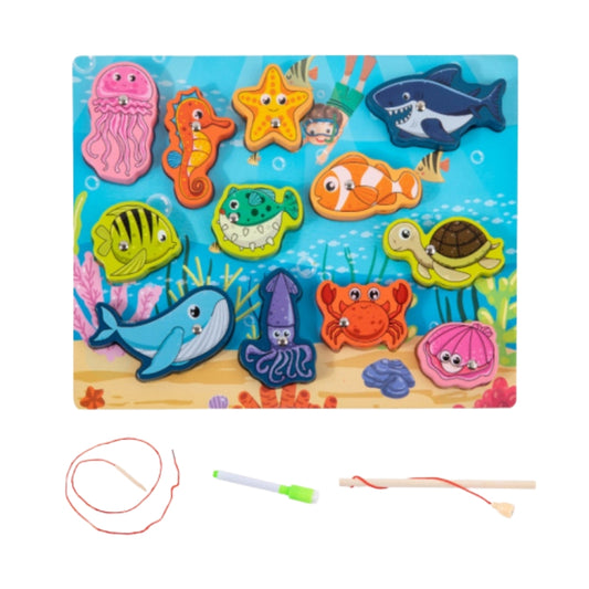 Magnetic Wooden Fishing Puzzle Game
