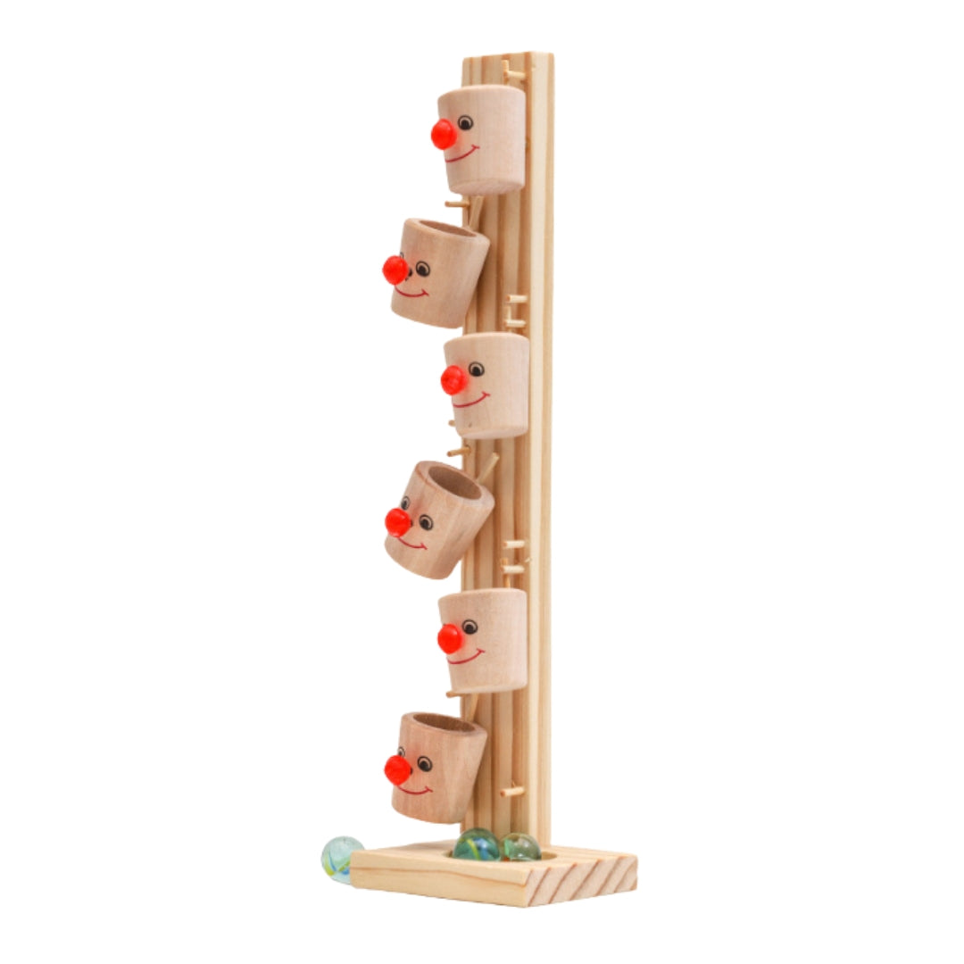 Wooden Clown Marble Run Toy