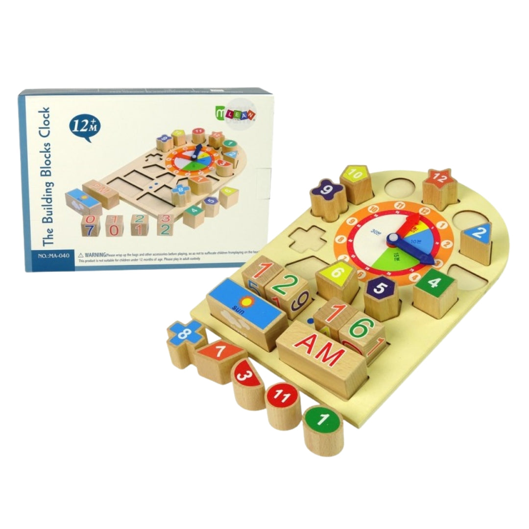 Wooden Educational Clock Block Sorter