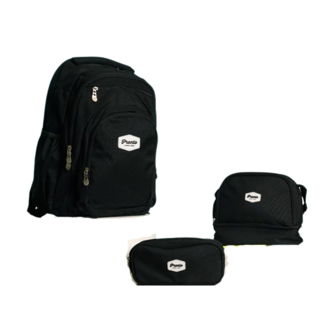 School Bag 18 Inches Balck Set of 3
