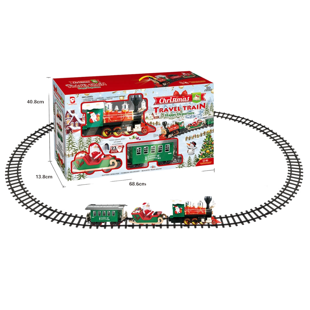 Christmas Track Train with Steam Music & Lights
