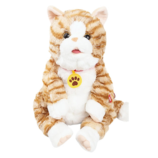Smart Plush Licking Tongue Yellow Cat Backpack