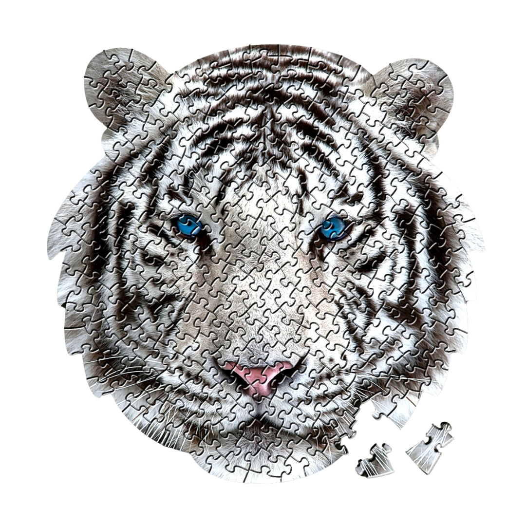 White Tiger Animal Shaped Jigsaw Puzzle