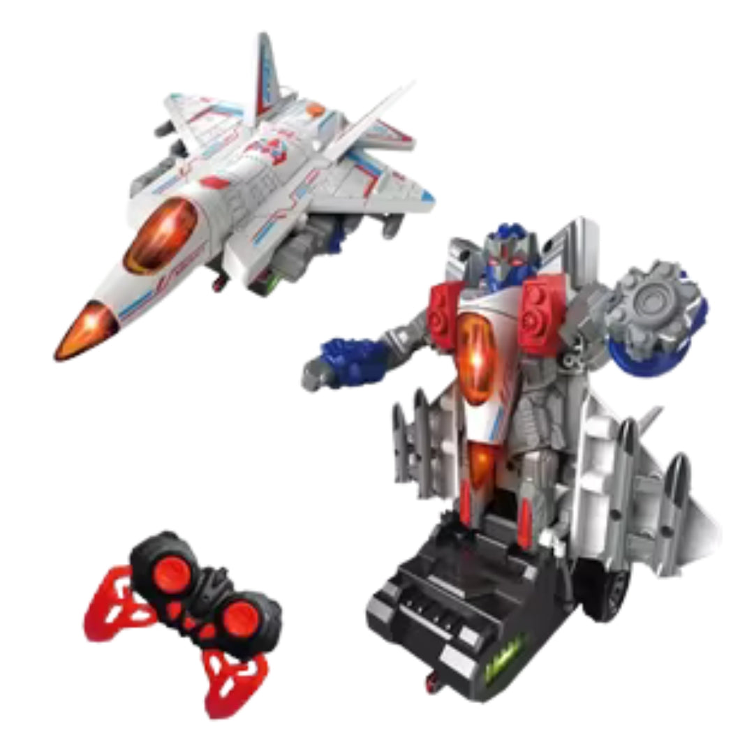 2-in-1 Transforming Aircraft Robot with Remote Control