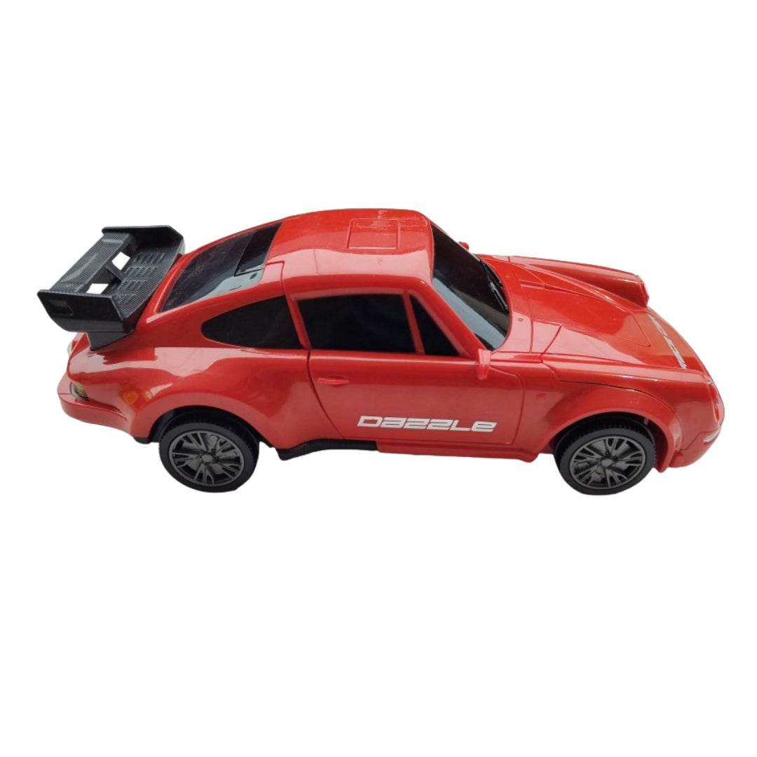 2-in-1 Transforming Robot Car Toy Red Sports Car