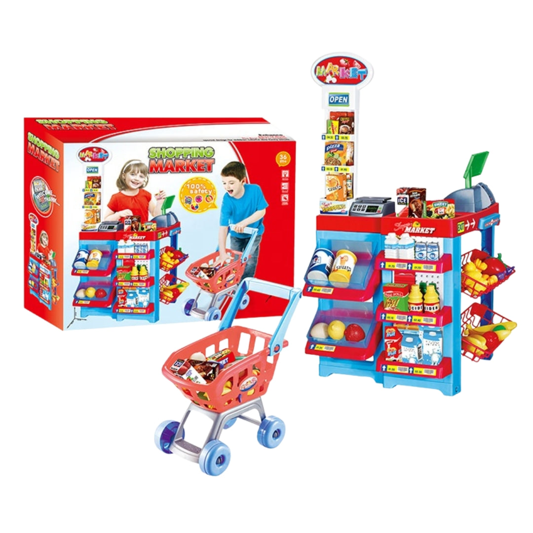 Shopping Market Playset with Trolley
