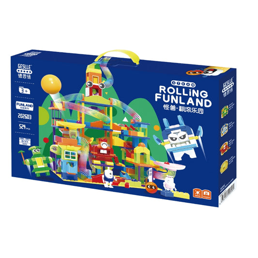 Rolling Funland 524-Piece Marble Run Building Block Set