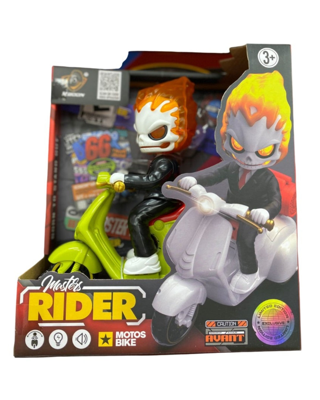 Skeleton Riding Motorcycle Toy (Assorted)