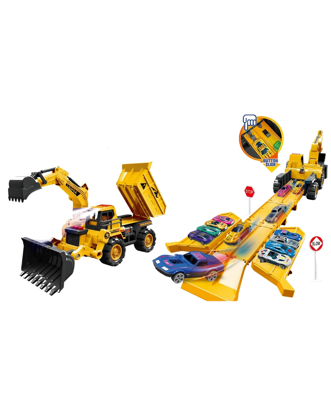 2-in-1 Alloy Construction Vehicle Track Set