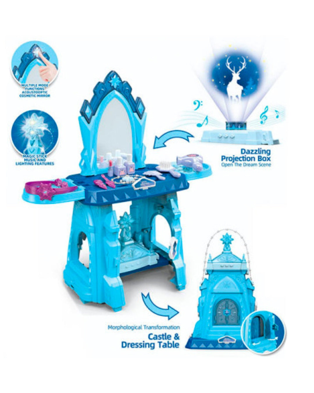 Disney Frozen 2-in-1 Snow Castle Magic Dresser Vanity Toy