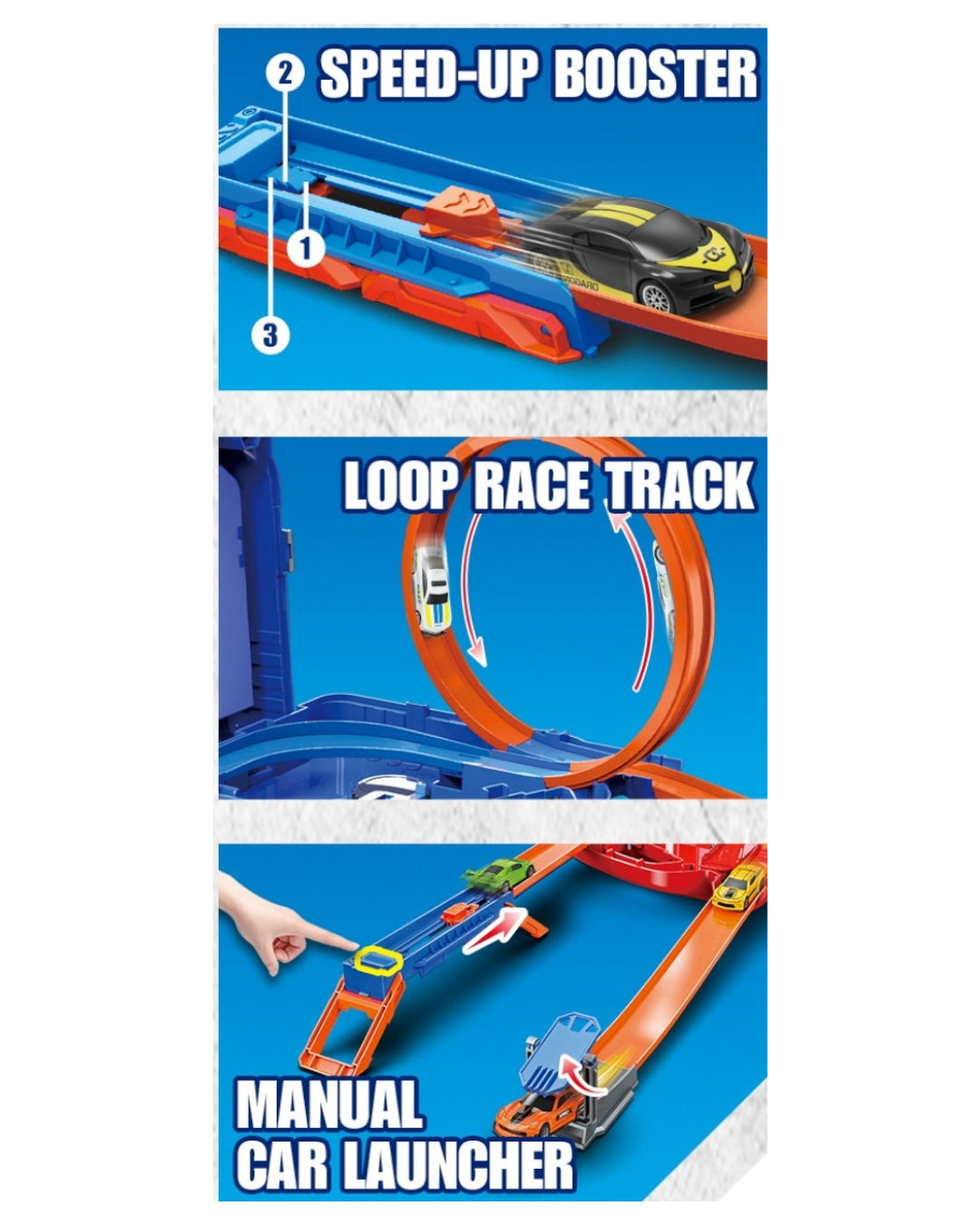 2-in-1 Race Track & Die-Cast Car Set