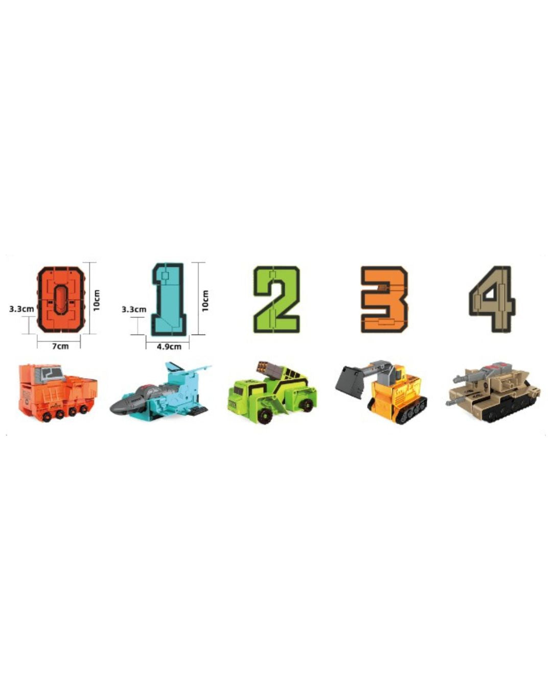 Number Robot Transforming Toy Set