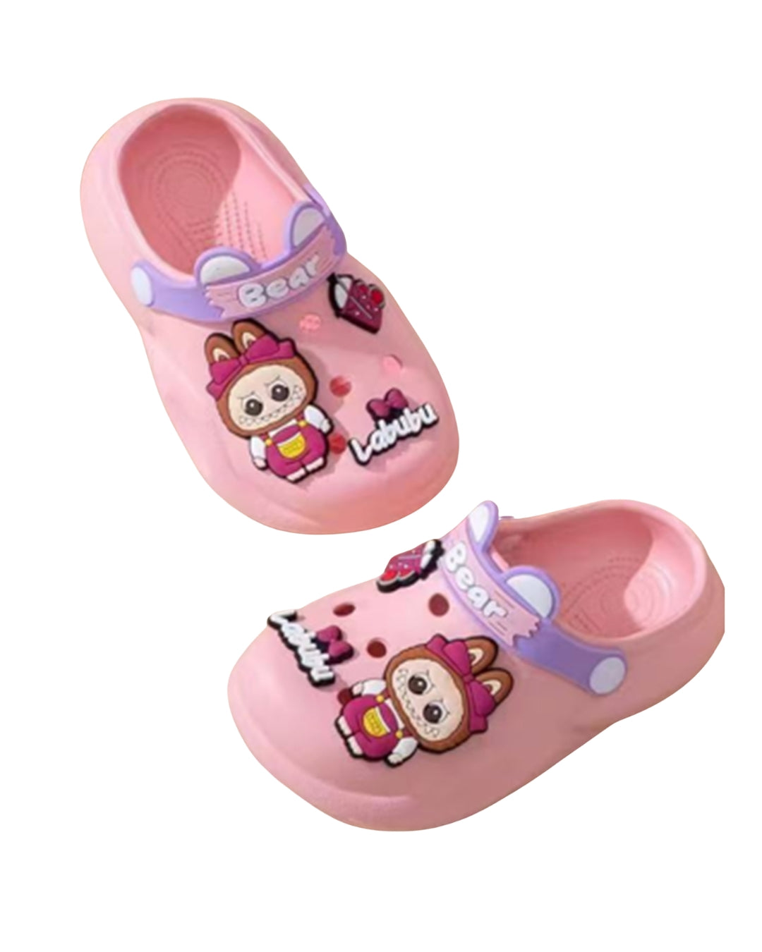 Labubu Pink Slippers – Crocs Style (Sizes 24–29)
