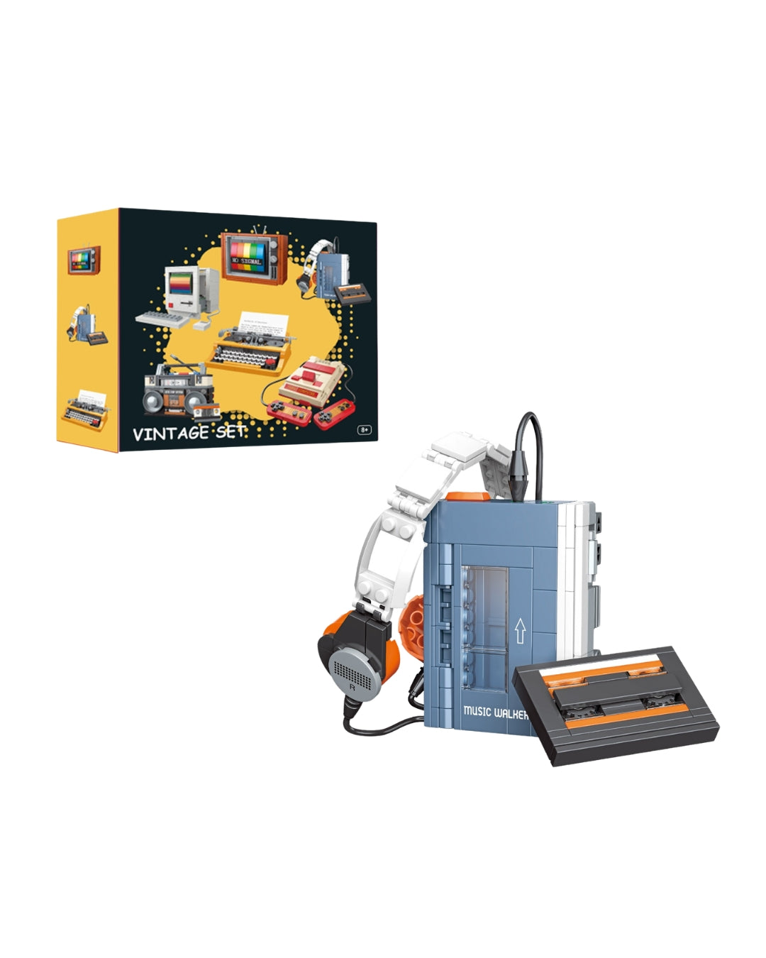 Retro Cassette Player Block Set