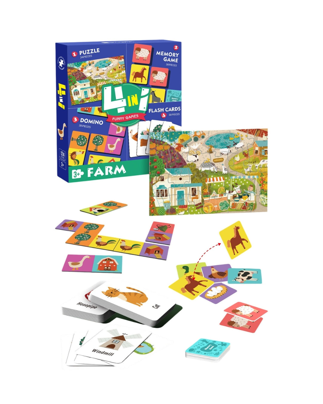 4-in-1 Farm Educational Game Set
