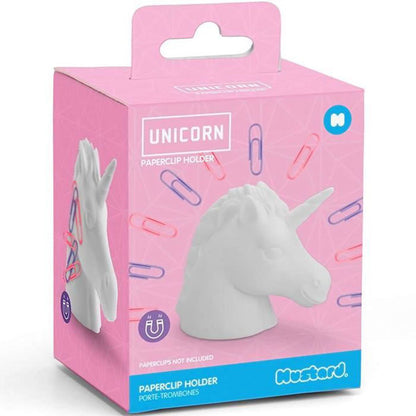 Mustard -Magnetic Paperclip Holder, Unicorn