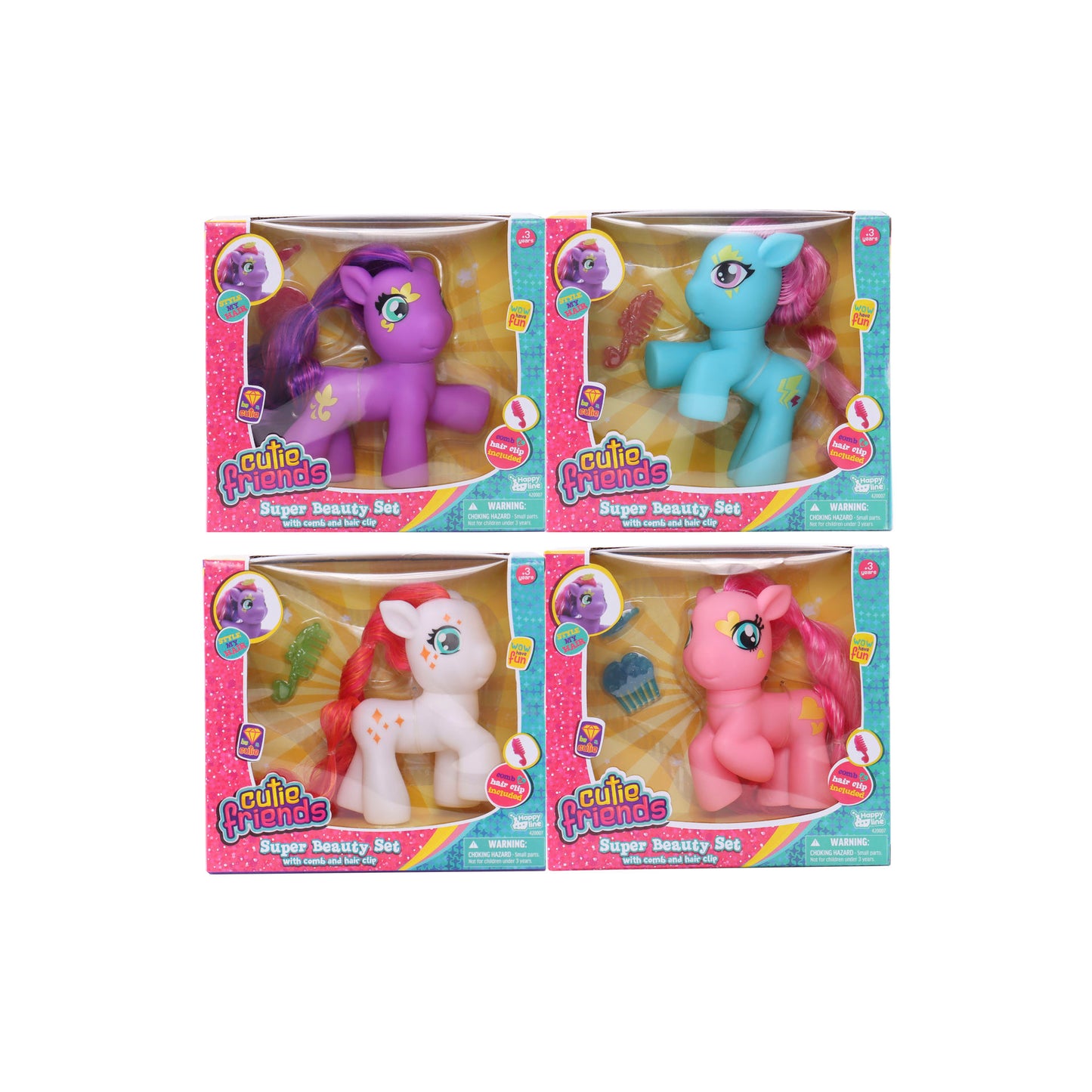 2 Ponies 13 Cms In Playset With Accessories