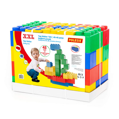 POLESIE-Building bricks XXL with connectors, 45+45 pcs