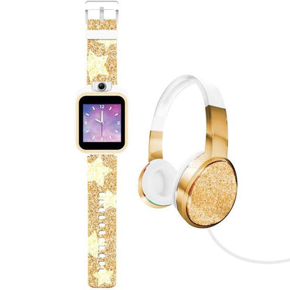 Playzoom-Girls Gold Stars Glitter Wat With Headphones Set