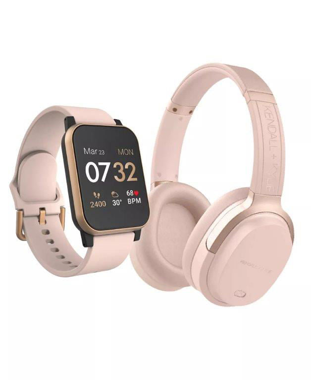 KENDALL + KYLIE   Smartwatch Bluetooth Headphone Set Rose/ Blush