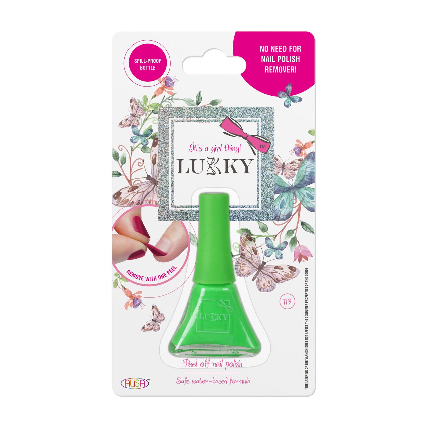 Lukky Peel Off Nail Polish Metallic Green Color