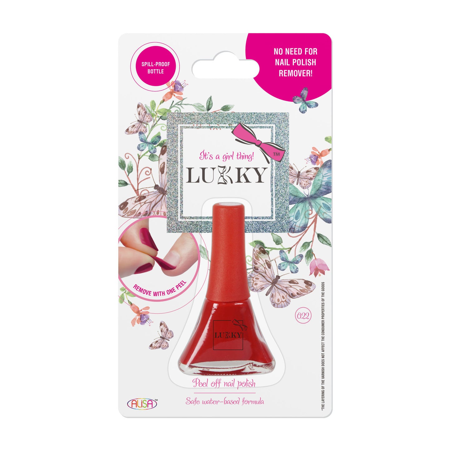 Lukky Peel Off Nail Polish Red Color