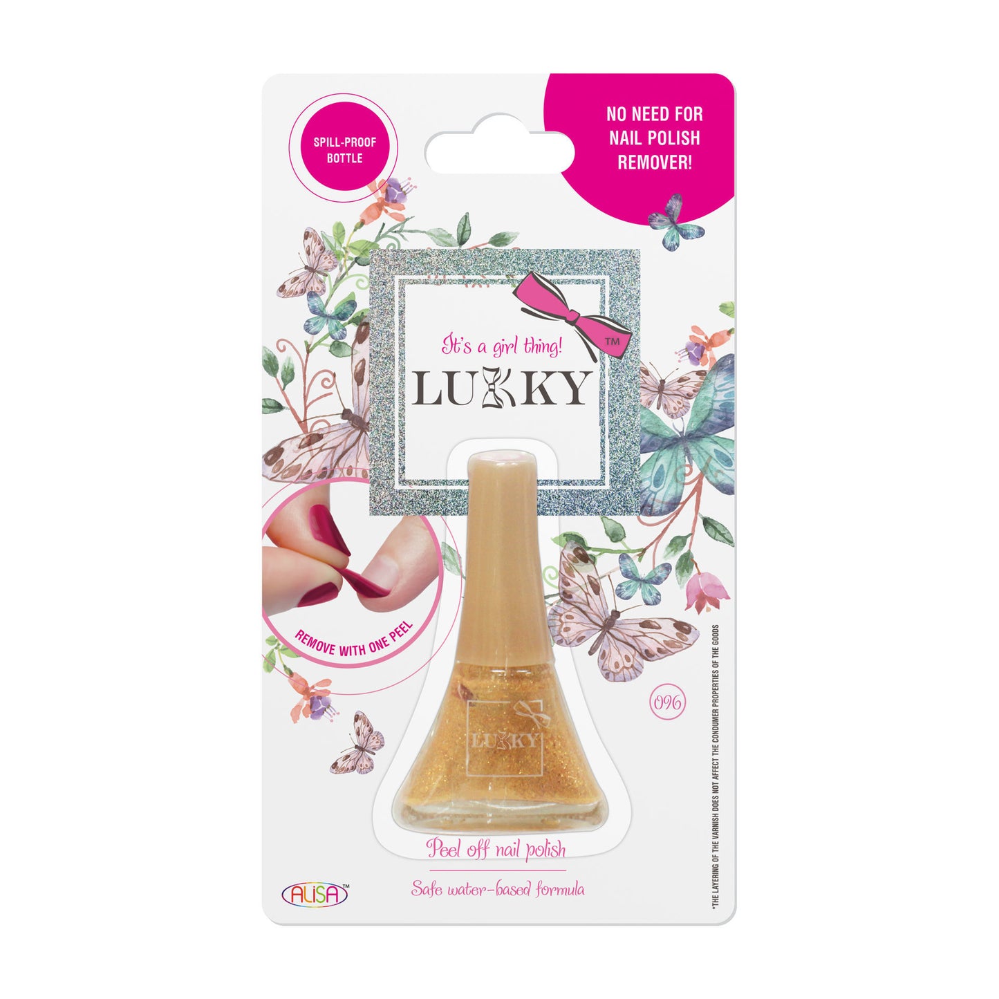 Lukky Peel Off Nail Polish Golden Metallic Color