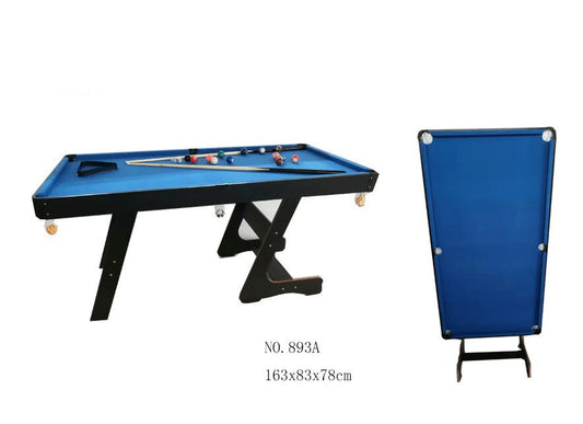 Wooden Snooker Blue Folding 8 Ball Pool 163X83X78Cm