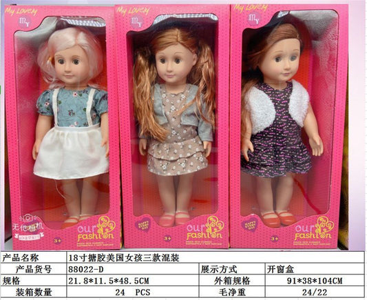 Enamelled American Girl 18 Inch Three Assorted