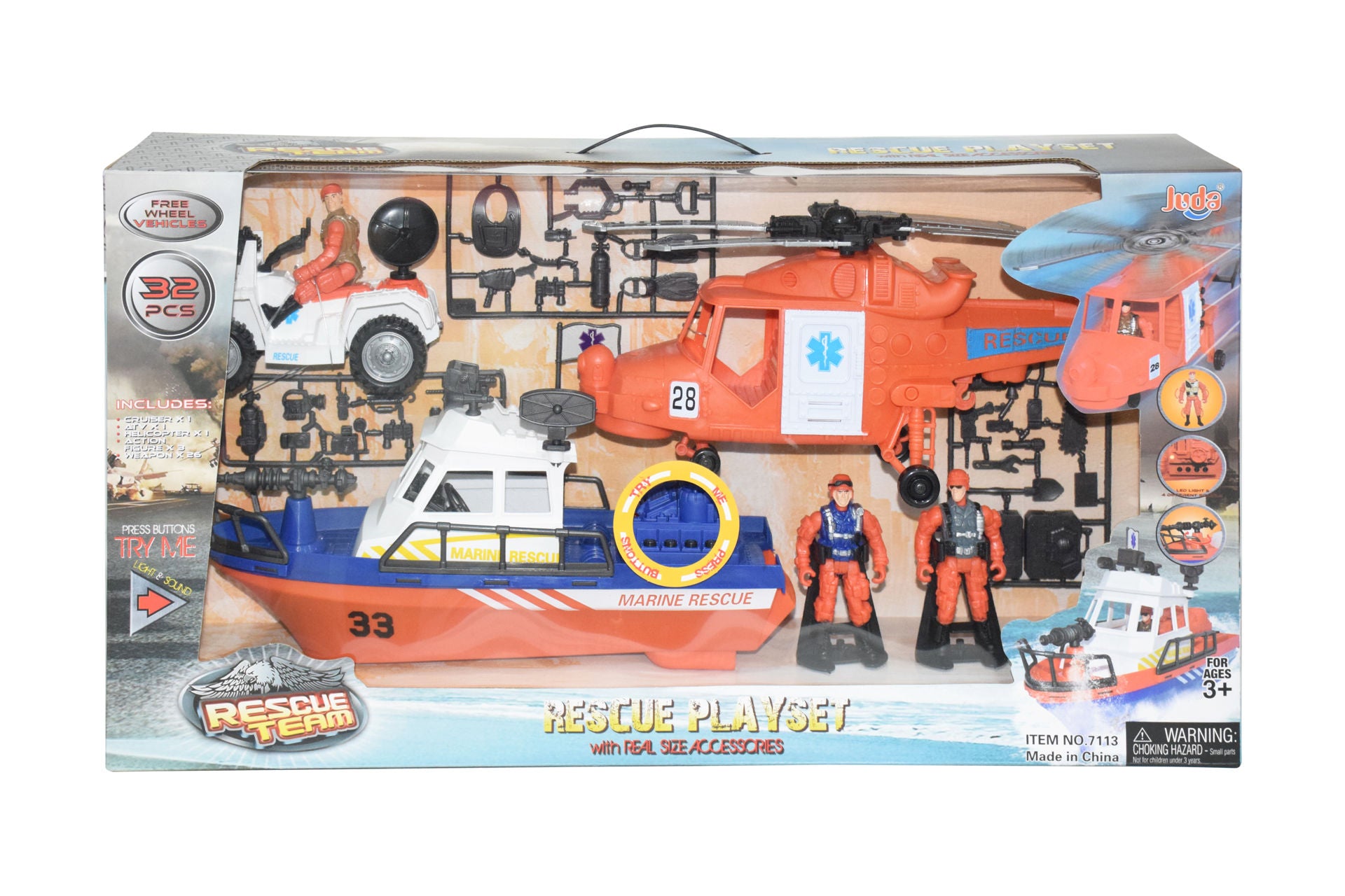 Rescue Play Set 58.50X31X11.50 8Pcs – toys4lesslb