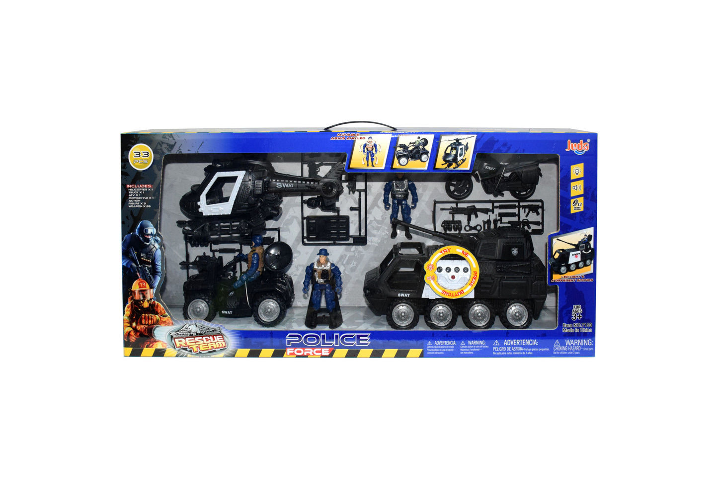 Police Set Included Heli Atv Moto Truck Weapon And Figures 33Pcs