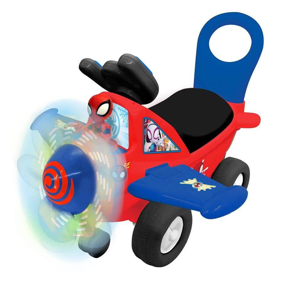 Kiddieland Lights N Sounds Spidey Activity Ride On Plane – TOYS 4 LESS