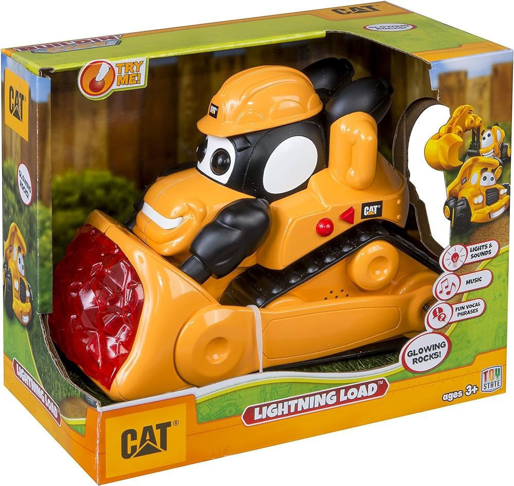 CAT Toy State Catepillar Building Crew Lightning Load Bulldozer