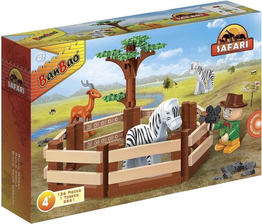 Banbao Safari Zoo Animals (136 Pieces)