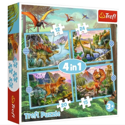 Unique Dinosaurs 4 In 1 Puzzle (71 Pieces)